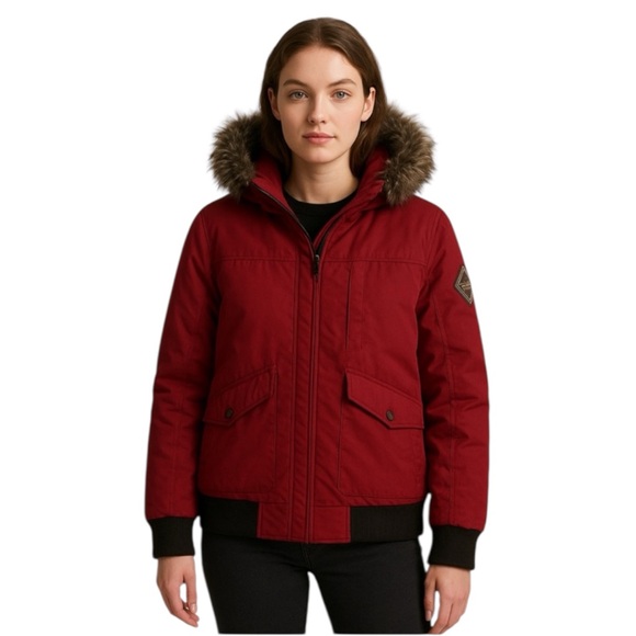 Beaver Canoe Jackets & Blazers - Beaver Canoe Red Burgundy Winter Jacket